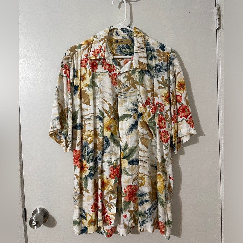 IMPRINTS MEN BUTTON DOWN T-SHIRTS SIZE L
